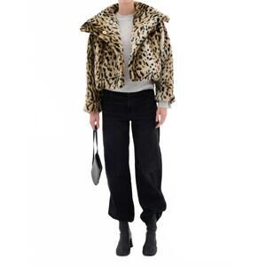 NEW INWEAR yoba faux fur jacket in leopard